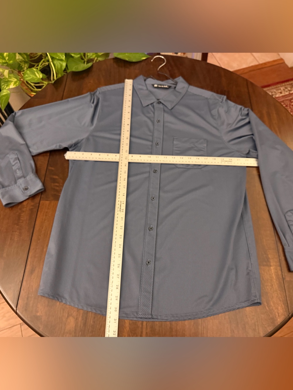 Travis Mathew Navy Micro-Pattern Long-Sleeve Button-Up Shirt